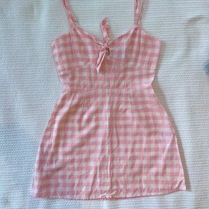 Reformation Linen Gingham mini dress Pink XS